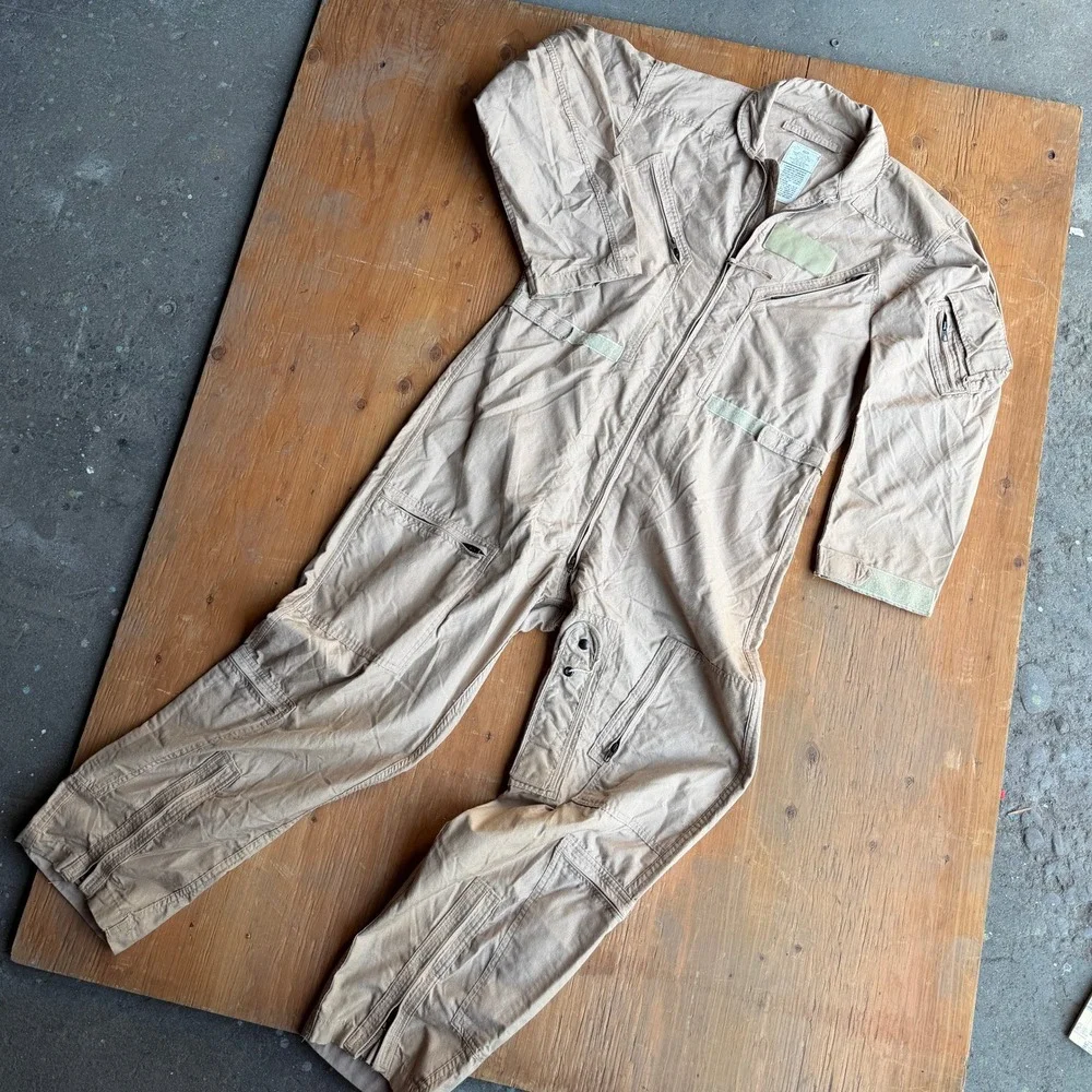 Carter Industries Men's Military CWU-27/P Nomex Flight Suit Tan Coveralls 46R